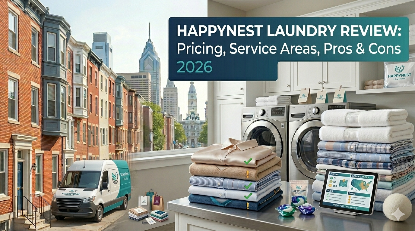 Read more about the article HappyNest Laundry Review: Pricing, Service Areas, Pros & Cons (2026)